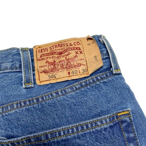 Levi’s 501 Button Fly Jeans Sz 40x30 - Picture 6 of 16